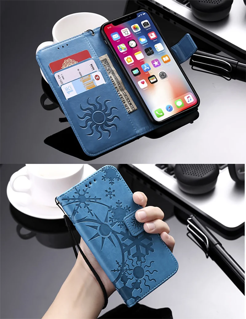 Sun Snow Pattern Leather Wallet Card Slots Phone Cover For Samsung Galaxy J1 J3 J5 J7 Pro 2016 2017 Phone Holder Stand Flip Case images - 6