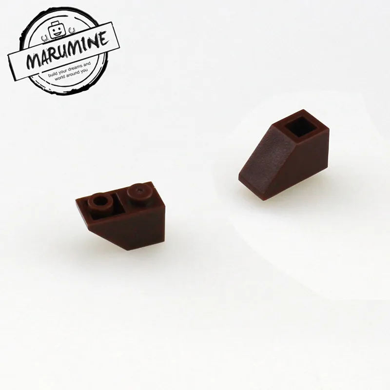 Шоколад MARUMINE кирпичи игрушки 200 шт./лот 2x1 перевернутый склон кирпич MOC строительные блоки Совместимые образовательные DIY игрушки Классический создатель - Цвет: Шоколад