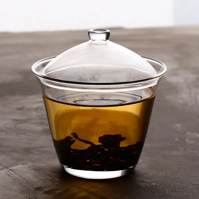Утолщенная стеклянная чаша большая ручная с тремя чашками чашка для чая кунг-фу |