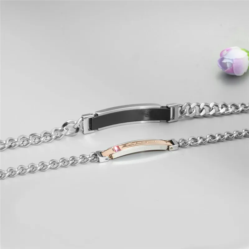 MOONROCY Titanium Steel Bangle Bracelet Party Jewelry True Love Words Fadeless Couple Gift | Украшения и аксессуары