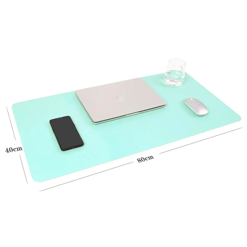 Light Blue Многофункциональный офисный стол коврик, YSAGi 80x40 см ультра тонкий водонепроницаемый ПВХ кожаный коврик для мыши - Цвет: Light Blue