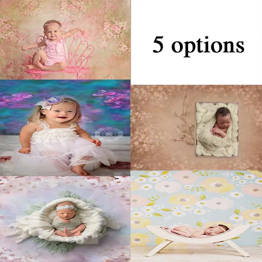 Фон для фотосъемки с изображением детского дня рождения цветочным узором платье