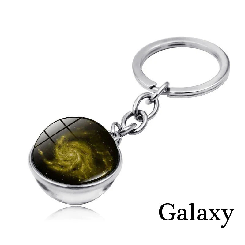 Galaxy Keychain 3 Луна земля Туманность космическая галактика брелок Солнечная система планета брелок солнце Марс двухсторонний стеклянный шар брелок - Цвет: Galaxy Keychain 3