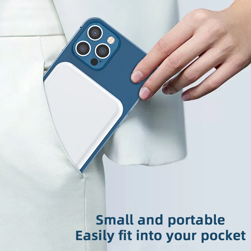 Banco de energ&iacute;a inal&aacute;mbrico magn&eacute;tico port&aacute;til, 1:1, para iphone 12, 13Pro, 12Pro, Max, 5000mAh, Mini bater&iacute;a externa para tel&eacute;fono m&oacute;vil-4