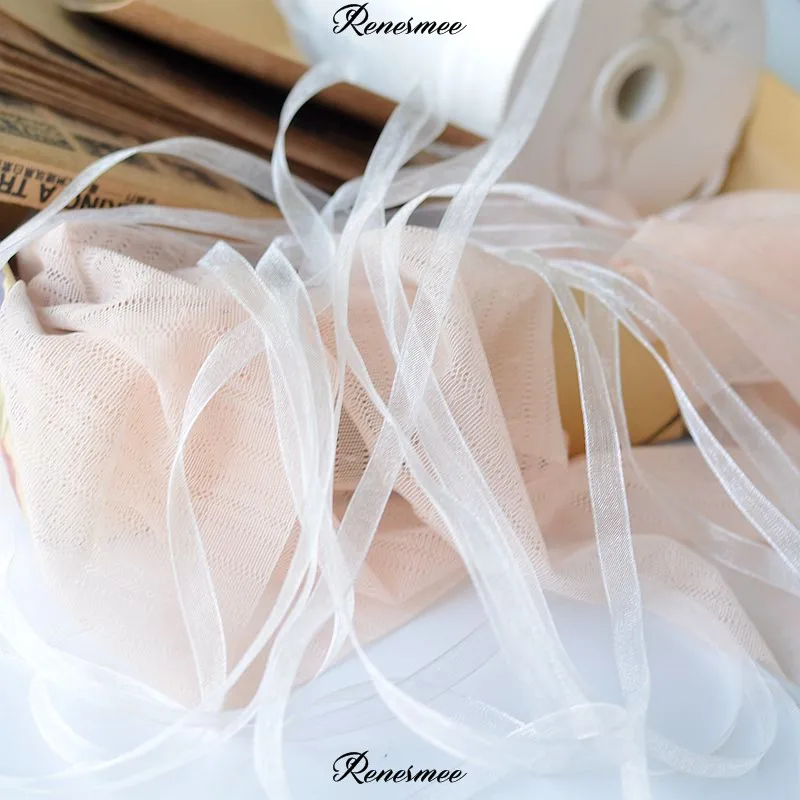 Высококачественная шифоновая лента с кружевной отделкой 5 м материал ручной
