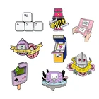 Розовый фиолетовый Ностальгический игровой автомат мультфильм отворот булавки брошь металлический значок винтажная классика ювелирное изделие Коллекция подарков