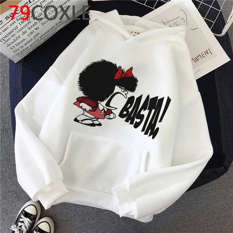Толстовки Kawaii манга Mafalda женские Забавные Зимние Теплые Топы толстовка модная