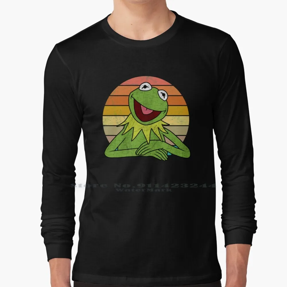 

The Frog футболка с длинным рукавом Tee The Frog Tv Show 70s Retro Jim Henson Show Cookie Monster Kids креативный тренд Vintage