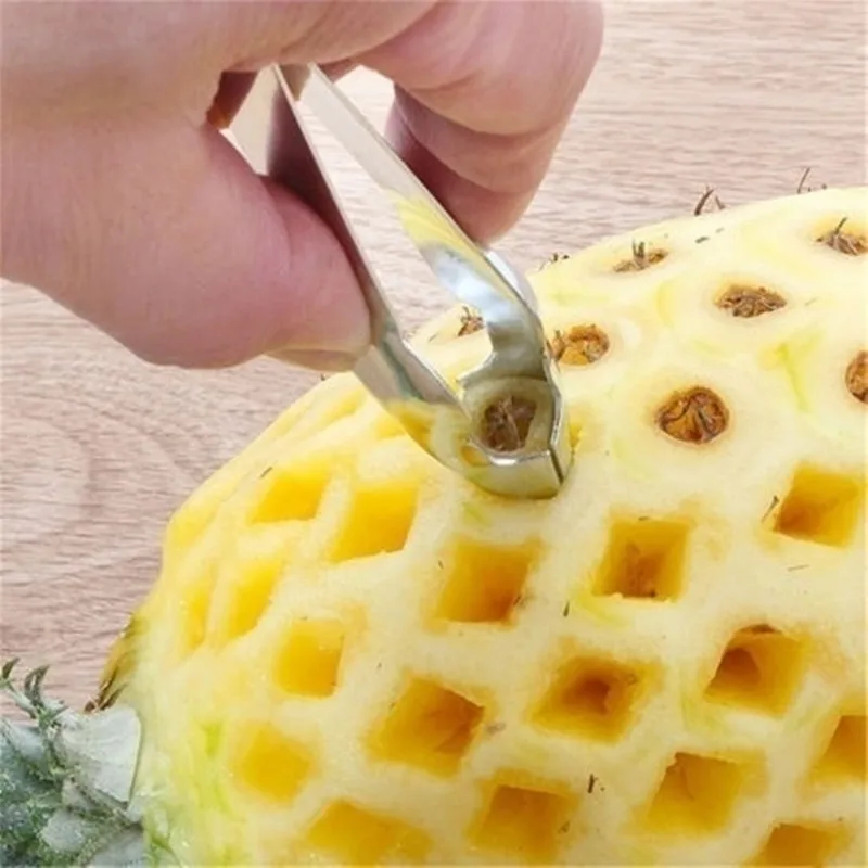 

Pineapple Eye Peeler Kitchen Stainless Steel Seed Remover Cutting Clip Useful Practical Seed Remover Clip Corer Fruit Slicer