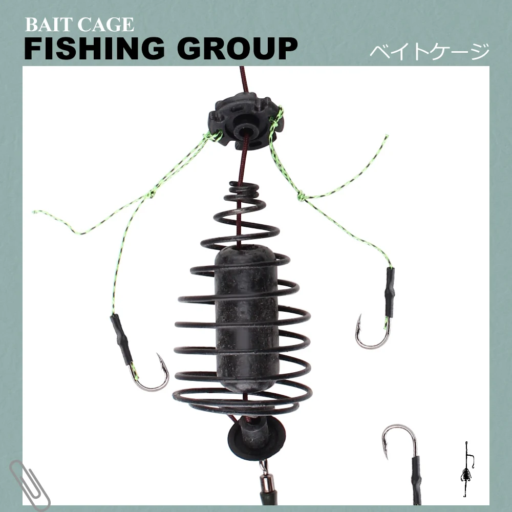 FTK NEW Enhanced Version Metal Fishing Lure Group Cage 30g-80g Feeder Carp With Main PE Speckle Line High Carbon Steel 8# Hooks | Спорт и
