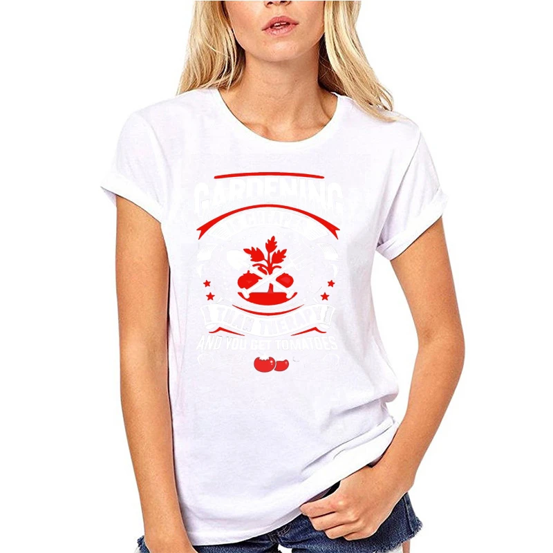 

Gardening T Shirt Gardening Cheaper Than Therapy Shirt T-Shirt Oversized Streetwear Tee Shirt 100 Cotton Short Sleeve Fun Tshirt