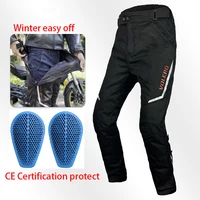new men motorcycle pants quick take off winter splash proof ce protection armor warm cotton liner black ski wear motor accessory