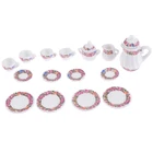 Набор миниатюрных фарфоровых чайных чашек в масштабе 1:12, посуда с цветами, кухонная мебель для кукольного домика, игрушки для детей, 15 шт.