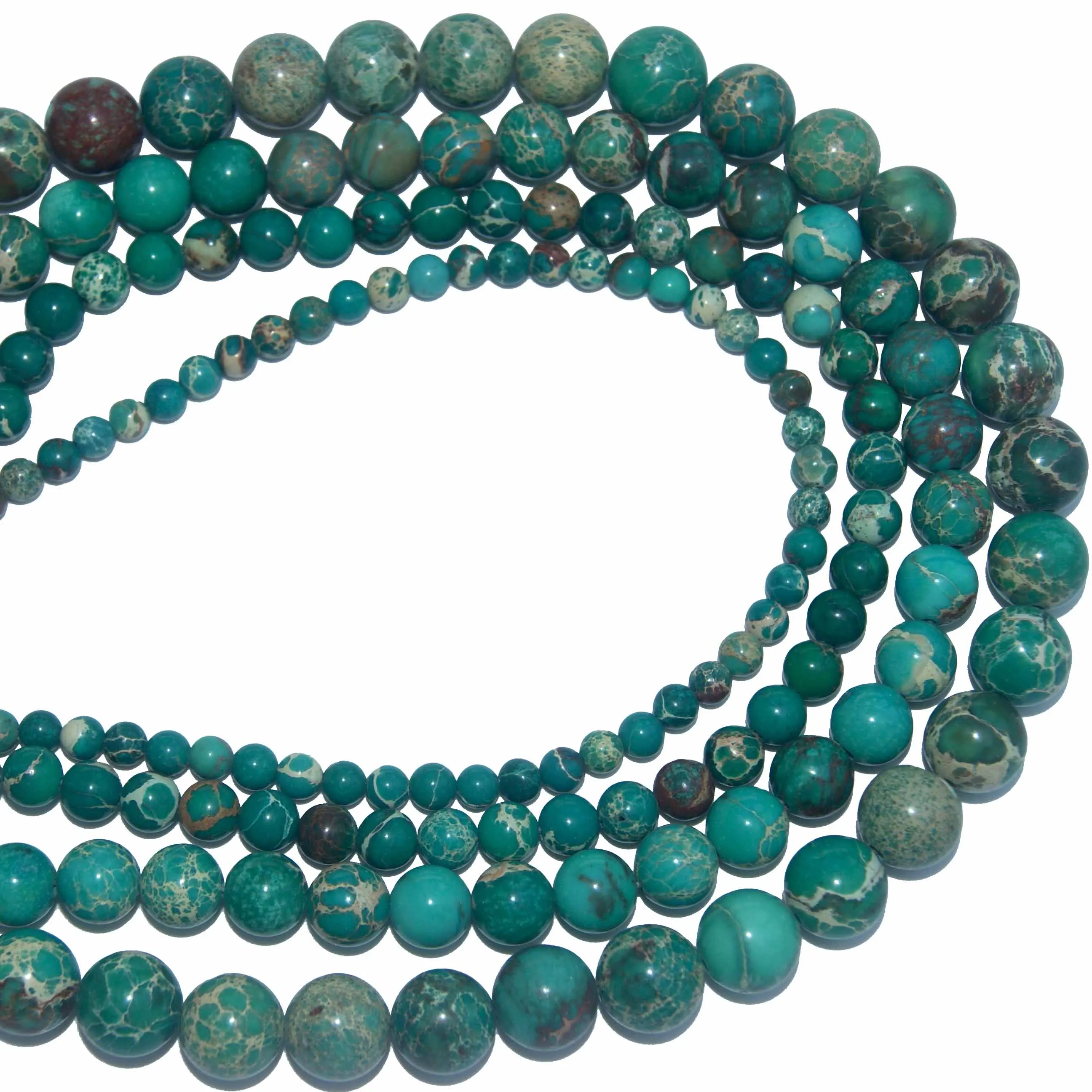 Натуральный камень зеленый морской осадок бирюза Императорский Ясперс Круглые