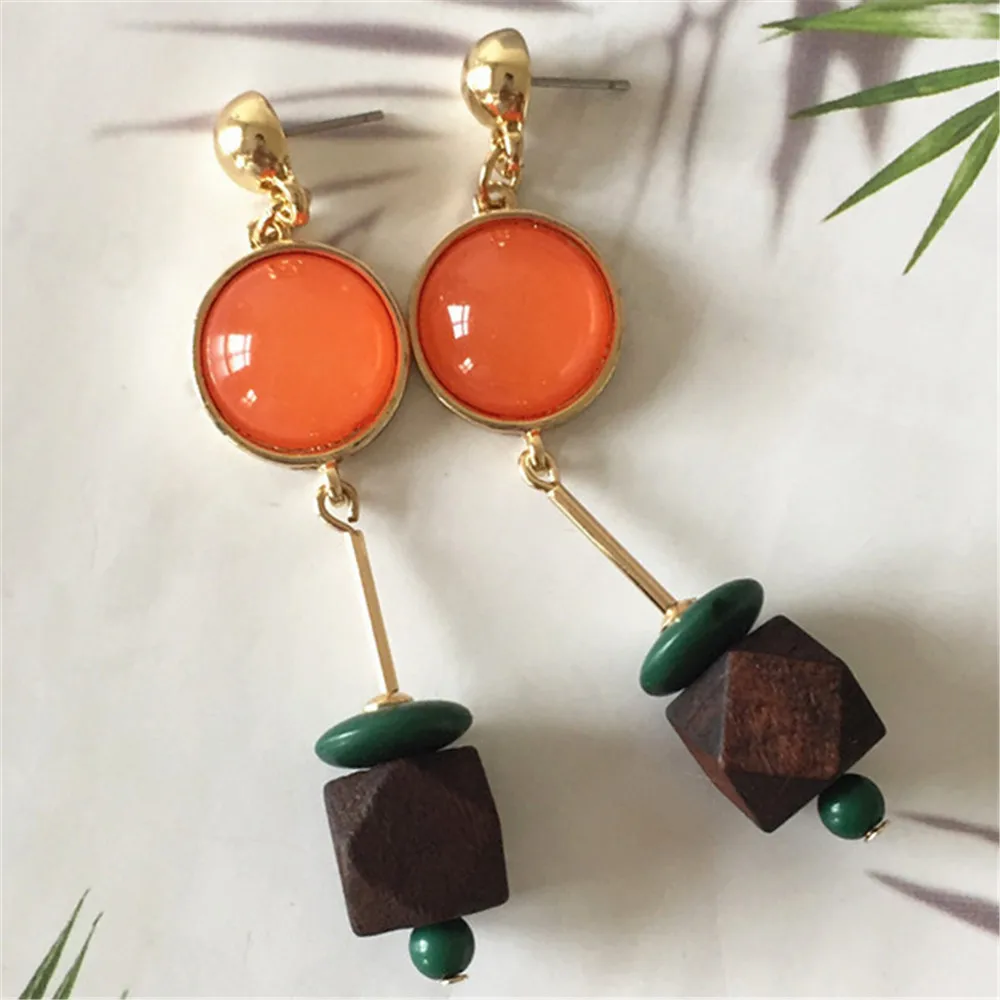 Длинные серьги в Корейском стиле для женщин Модные Винтажные геометрические