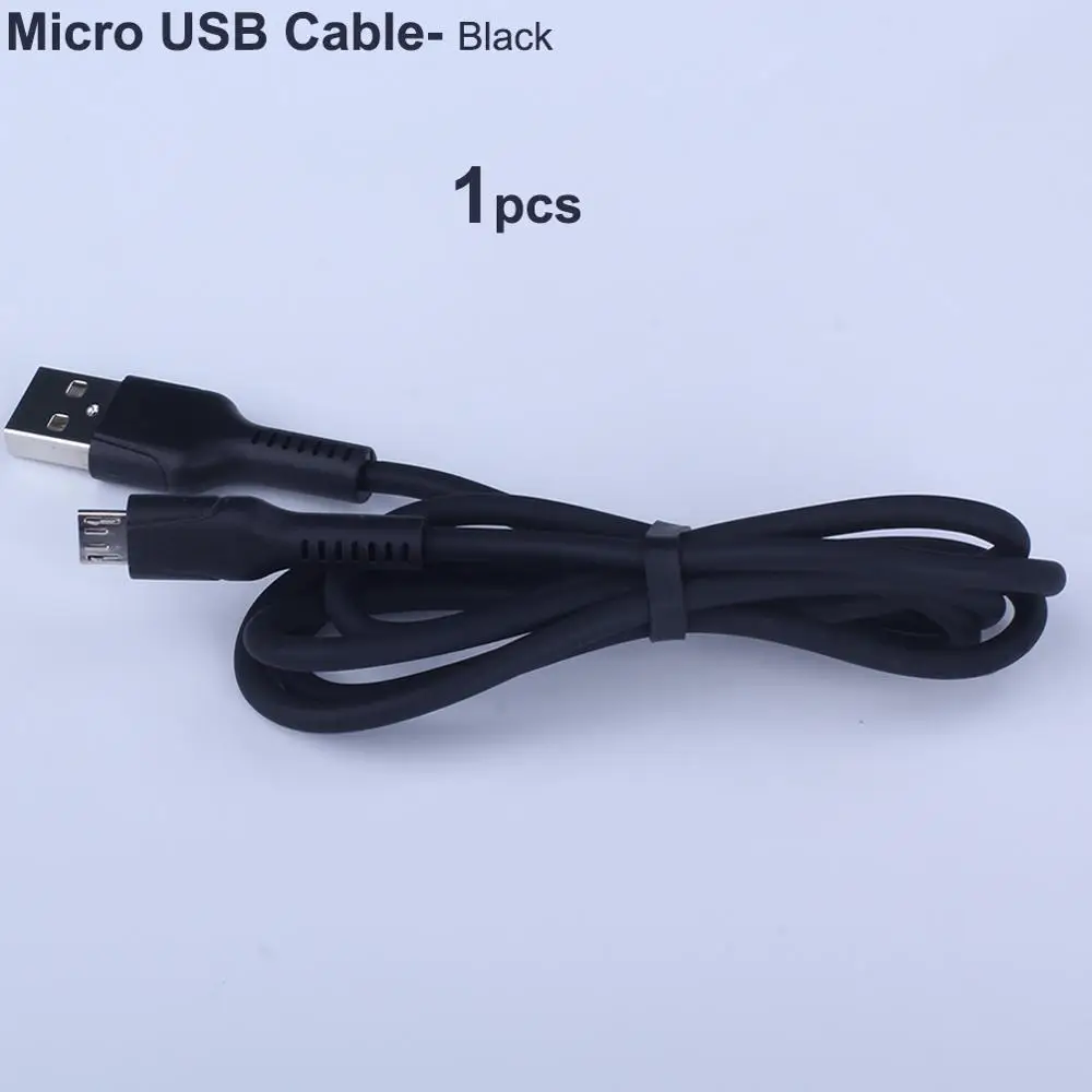 Силиконовый Micro USB кабель Быстрая зарядка передачи данных зарядное устройство для Android шнур Тип 2.4A 1m 2a для SAMSUNG huawei Xiaomi Мобильный телефон - Цвет: 1Black USBcharging