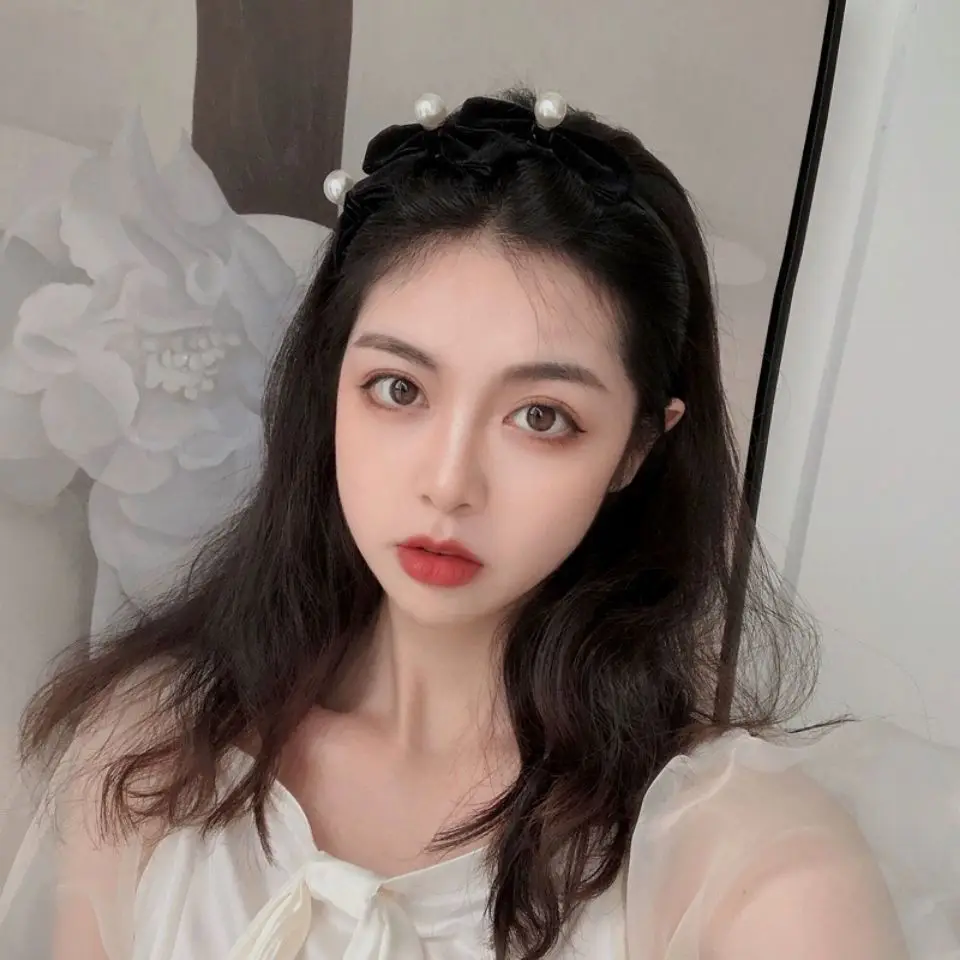 

Velvet Bow Hairbands Sweet Headband with Pearl Fashion Women Hairbands Lady Headwear Girls Hair Accessories Wholesale 2 colors