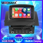 Автомобильный радиоприемник Carplay на Android 10, 4 + 64 ГБ для Renault Megane 2 Fluence 2002-2008, сенсорный экран, Авторадио DSP, мультимедийный плеер с GPS-Навигатором