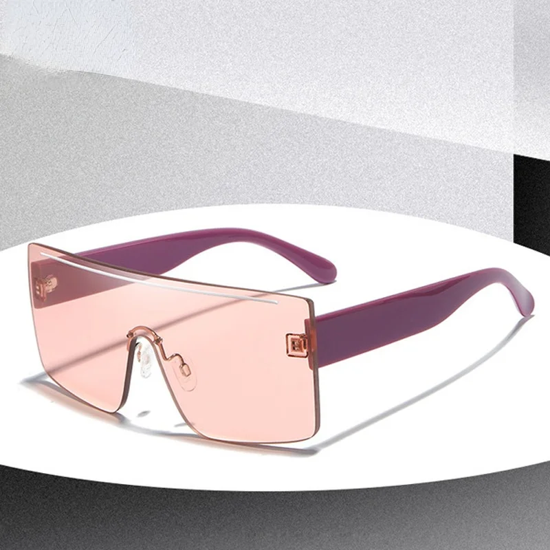 

2021 New Large Shield Square Sunglasses Women Brand Oversized Sun Glasses Men One Piece Goggle Vintage Shades Lady Oculos UV400