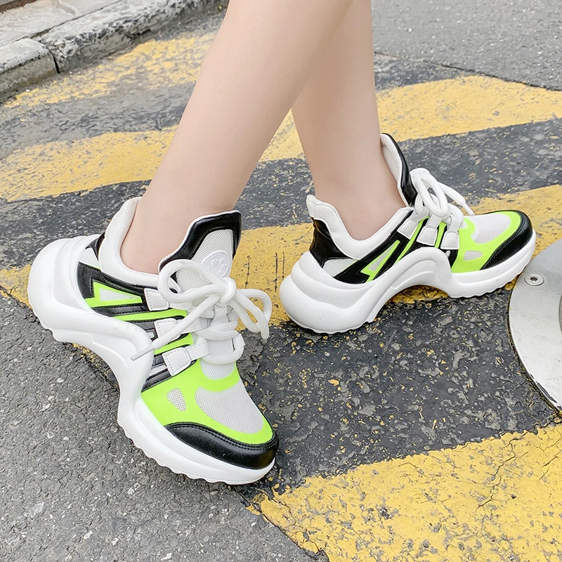 

New Women Shoes Tennis Trendy Dad Shoes Woman Zapatillas Lace-Up Platform Shoes Wholesale Brand Chunky Sneakers Sapato Feminino