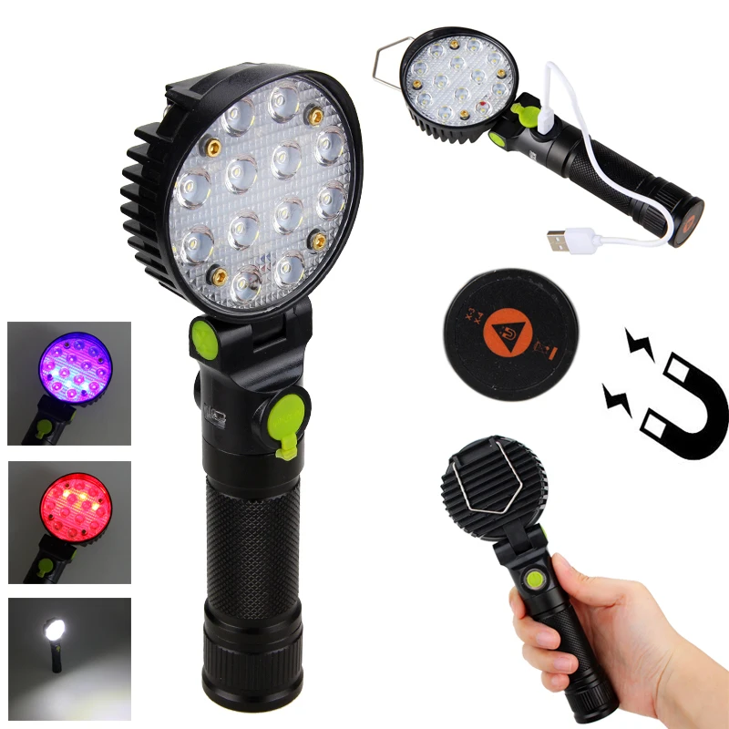 Светодиодный перезаряжаемый светильник вспышка 4 режима Круглый удобный для