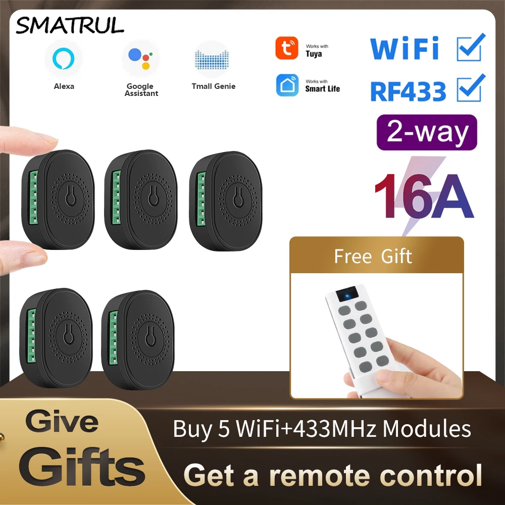 Смарт-выключатель SMATRUL 16 А Wi-Fi 110 В 220 | Обустройство дома