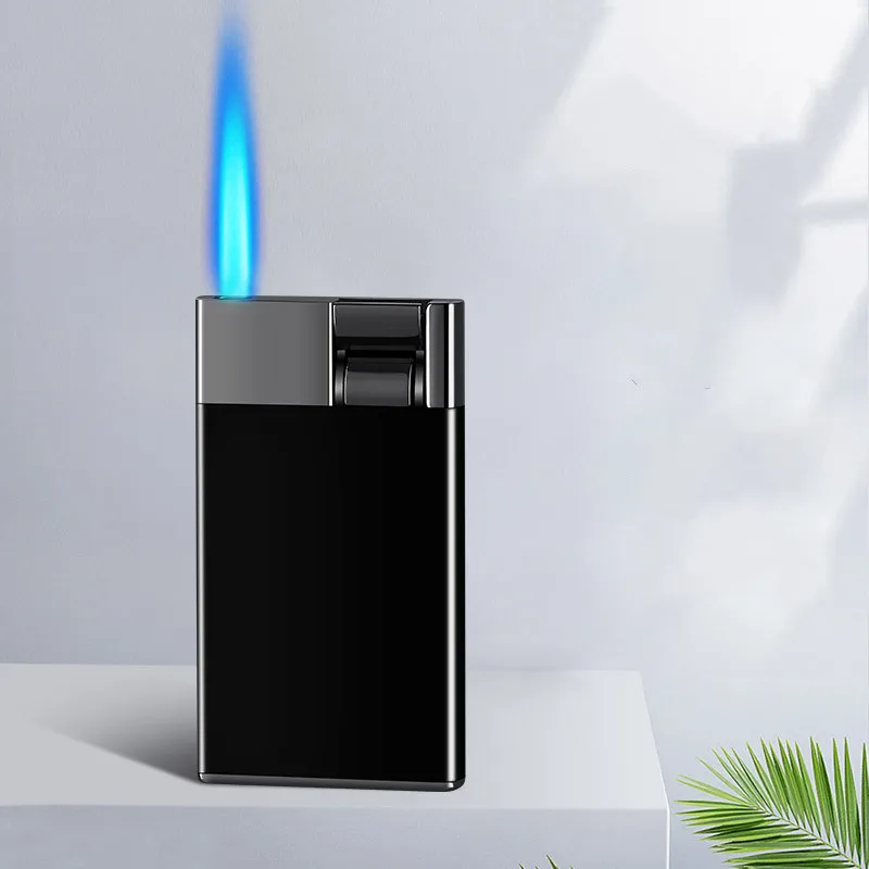 

Ветрозащитная металлическая газовая зажигалка, бутановый газный надувной прикуриватель, мужской гаджет в подарок