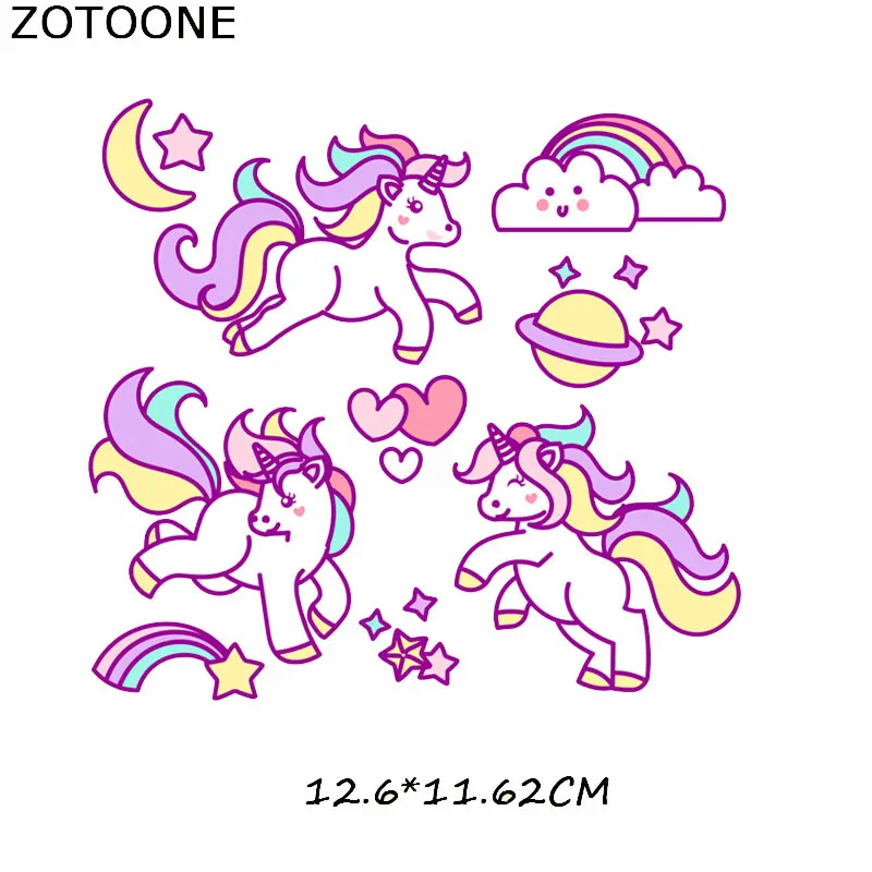 Нашивки с единорогом для самостоятельного нанесения тепла наклейки на одежду