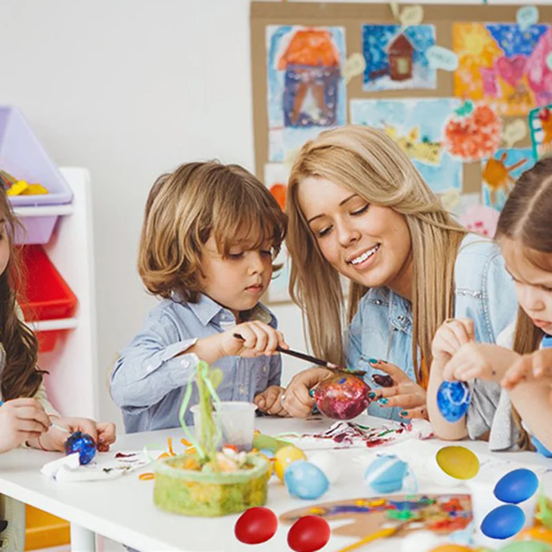 

12pcs Colorful Easter Eggs Children's Handmade Diy Plastic Egg Shell BDF99