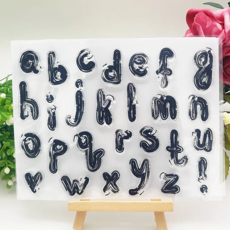 

Lower Case Letters Transparent Clear Silicone Stamp Seal Scrapbooking Stencil Coloring Embossing Decorative Painting Template