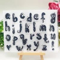 lower case letters transparent clear silicone stamp seal scrapbooking stencil coloring embossing decorative painting template