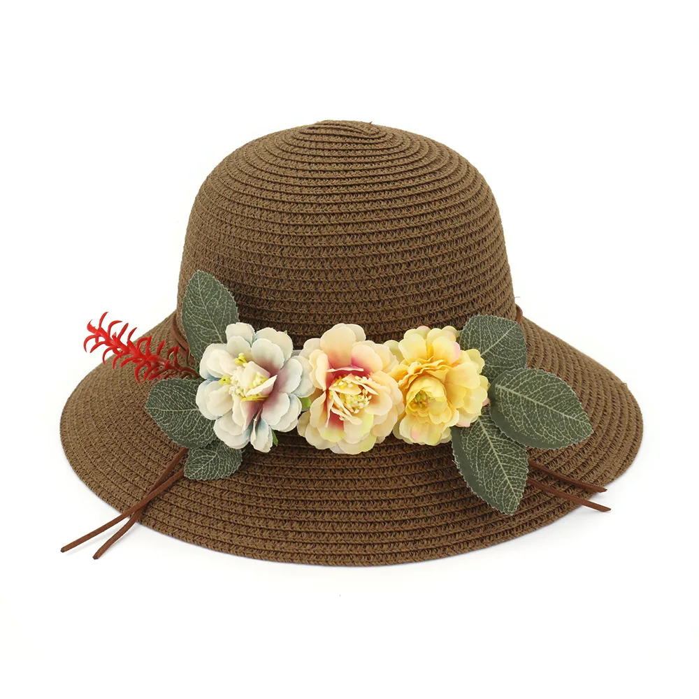 Шляпка от солнца Соломенная женская универсальная пляжная Панама с широкими