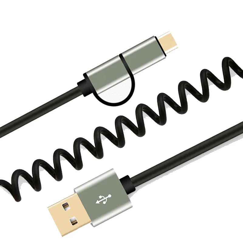 Кабель Micro USB Cherie 2 в 1 кабель Type C для быстрой зарядки Samsung S9 выдвижной Xiaomi Mi 9 с