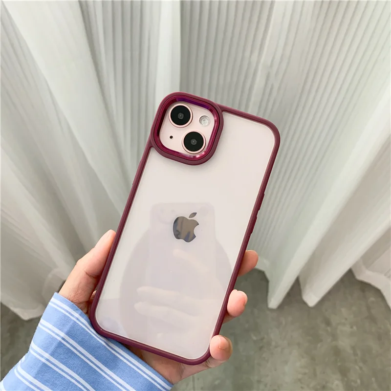 

12 Pro Case Luxury Transparent Plated Lens Camera Protect Full Cover for iPhone 13 11 Pro Max Clear Electroplated Phone Cover