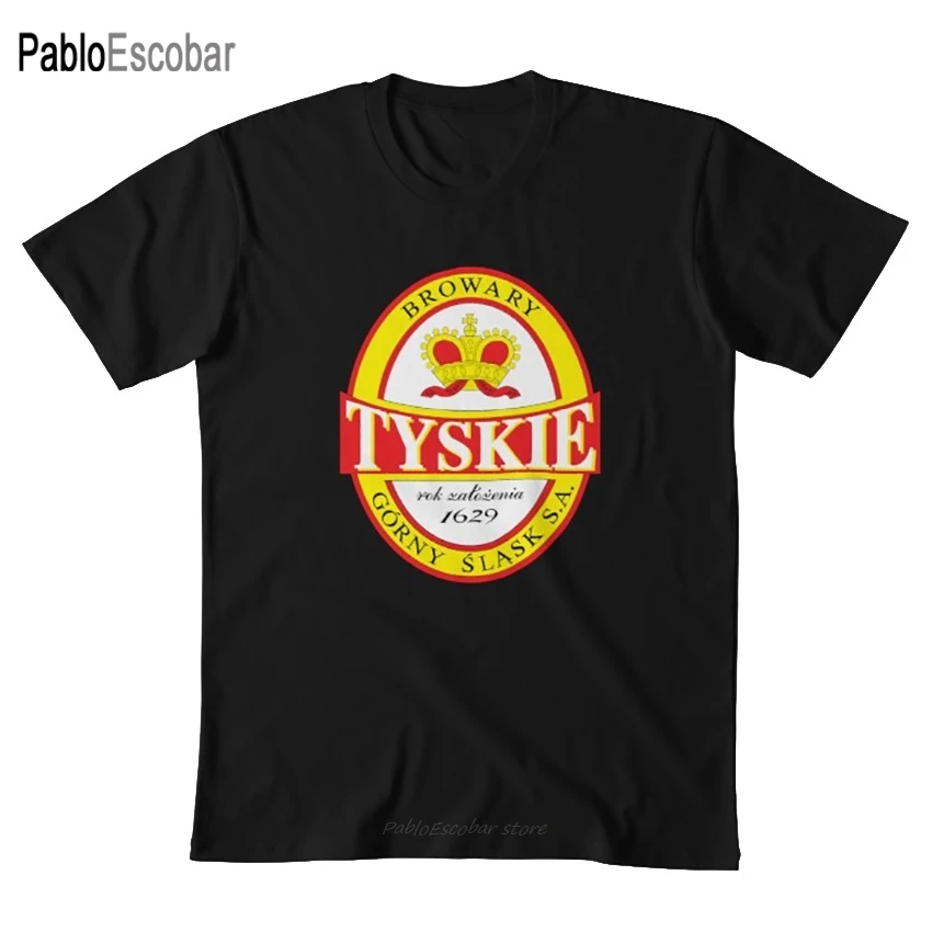Пива Tyskie лак пива футболка tyskie Польша polonia польский polska|Мужские футболки| |