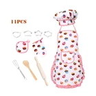 11 шт. Детские ролевые игрушки для кухни, кухонная утварь для девочек, детский кухонный набор, инструменты для выпечки, фартук для торта