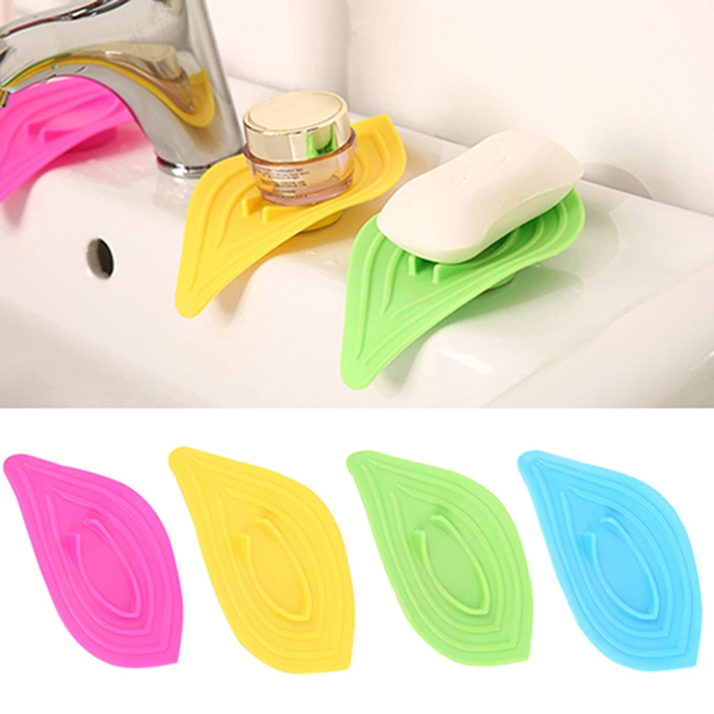 Leaf-Shaped Antiskid Soap Box Holder Simple Sink Sponge Drain Dish Storage shelf organizer sponge holder | Дом и сад
