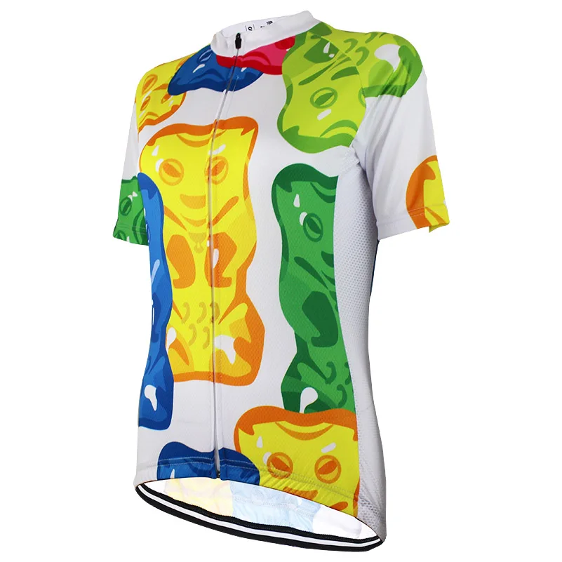 HIRBGOD 2020 New Funny Colorful Cycling Jersey Women Breathable Short Sleeve Bike Shirt Cartoon Anime Bear Bicycle Clothes NR308 | Спорт и