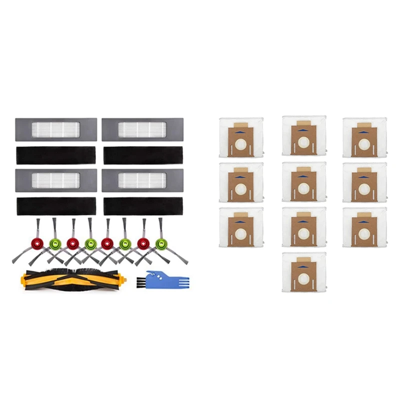 

1Set Replacement Part Kit For Ecovacs Deebot OZMO T8, T5, T8 AIVI & 10 Pack Filter Bags For Ecovacs DEEBOT OZMO T8