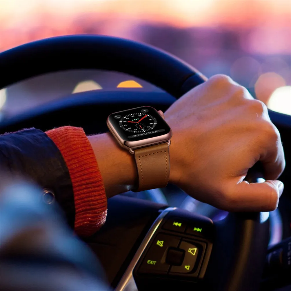 Из натуральной кожи петлевой ремень для apple watch, ремешок 42 мм, 38 мм, версия apple watch 4 44/40 мм для наручных часов iwatch серии 3/2/1 correa, сменный ремешок для наручных часов