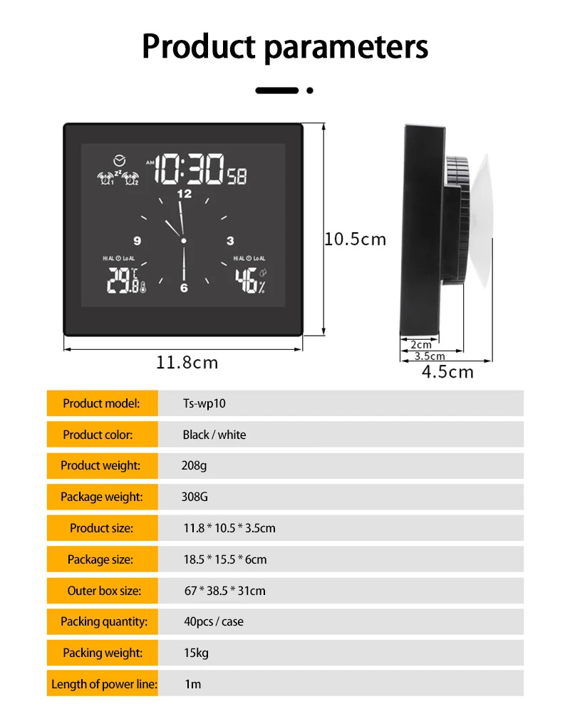 

Multifunctional bathroom clock Flip Digital Clock Small Scale Table Clock Retro Flip alarm clock home desktop creative timer