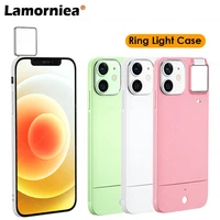 for iphone 12 11 pro max phone case fill light selfie beauty ring flash stable case for iphone xr x xs max 11 12pro max 7 8 plus