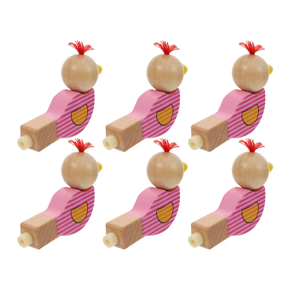 

6pcs Wood Bird Whistle Funny Bird Shaped Whistle Party Gift for Kids