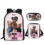 Модные школьные ранцы с мультипликационным принтом Super Mom, милый детский рюкзак в стиле Харадзюку для девочек, сумка для книг, повседневные школьные портфели, ортопедический рюкзак