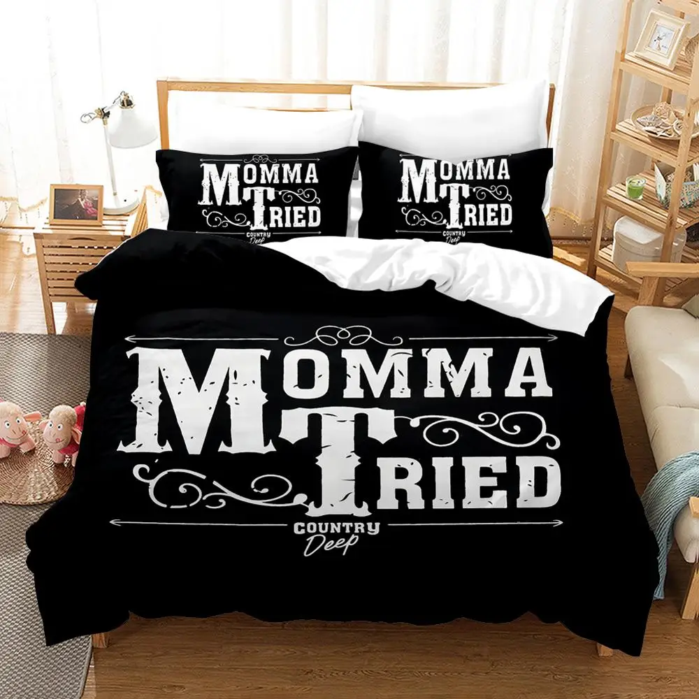 Mama уставший черный красный комплект постельного белья для спальни Декор 100%