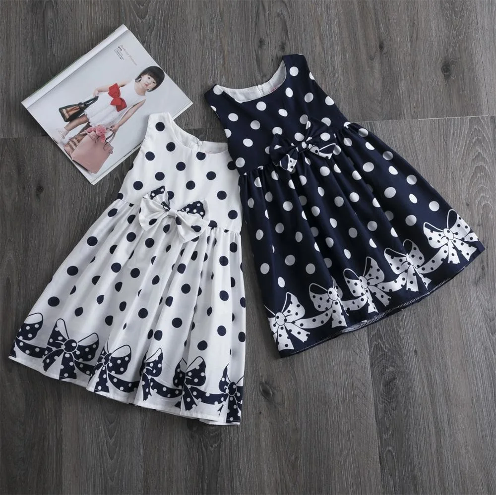 

Girl Polka Dots dress Summer casual Wear vest dress party princess dress children Daily clothes Vestido 4 5 6 7 8 9 10 11 12Yrs