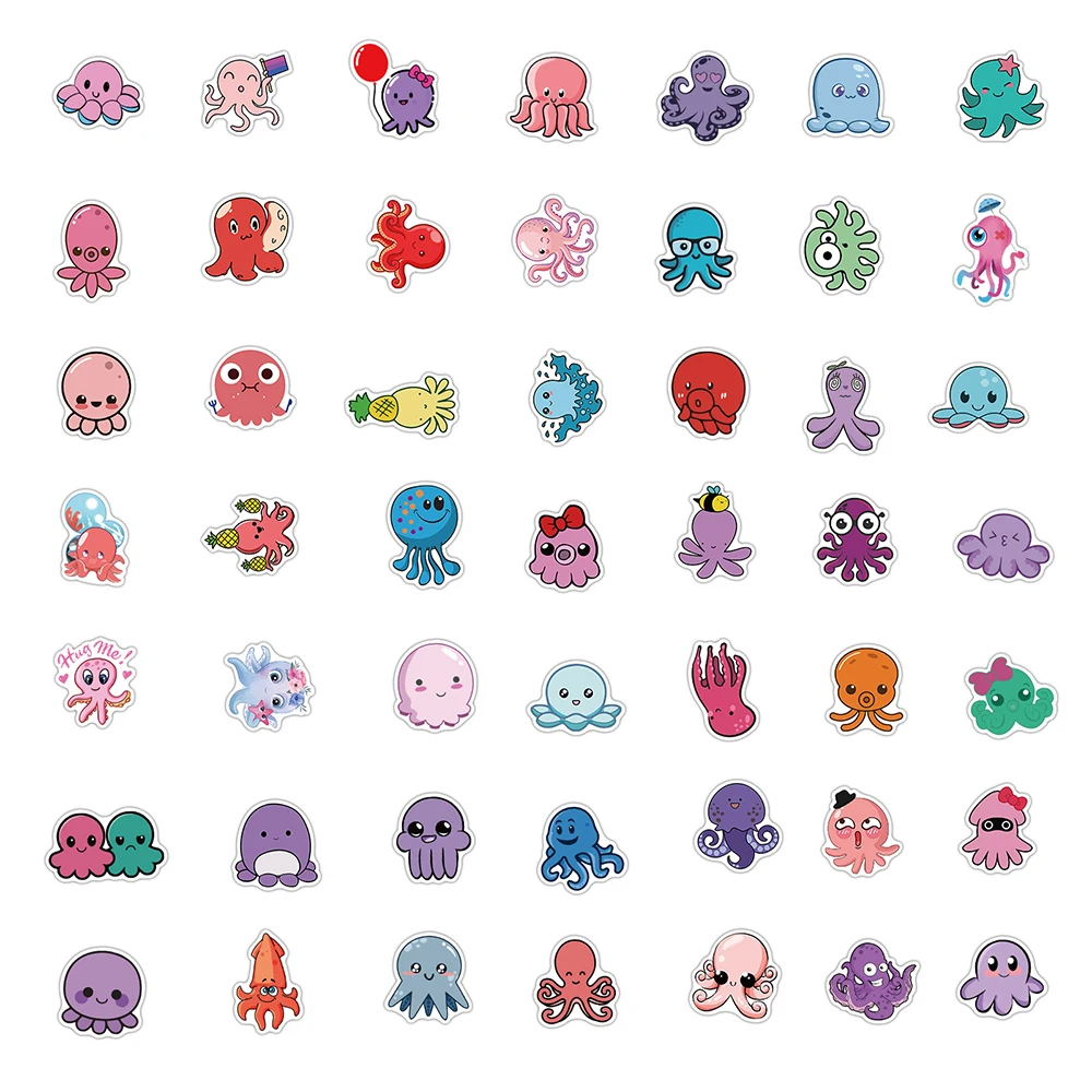 1050100pcs cute octopus anime stickers laptop guitar luggage fridge phone office waterproof graffiti sticker decal kid toy free global shipping