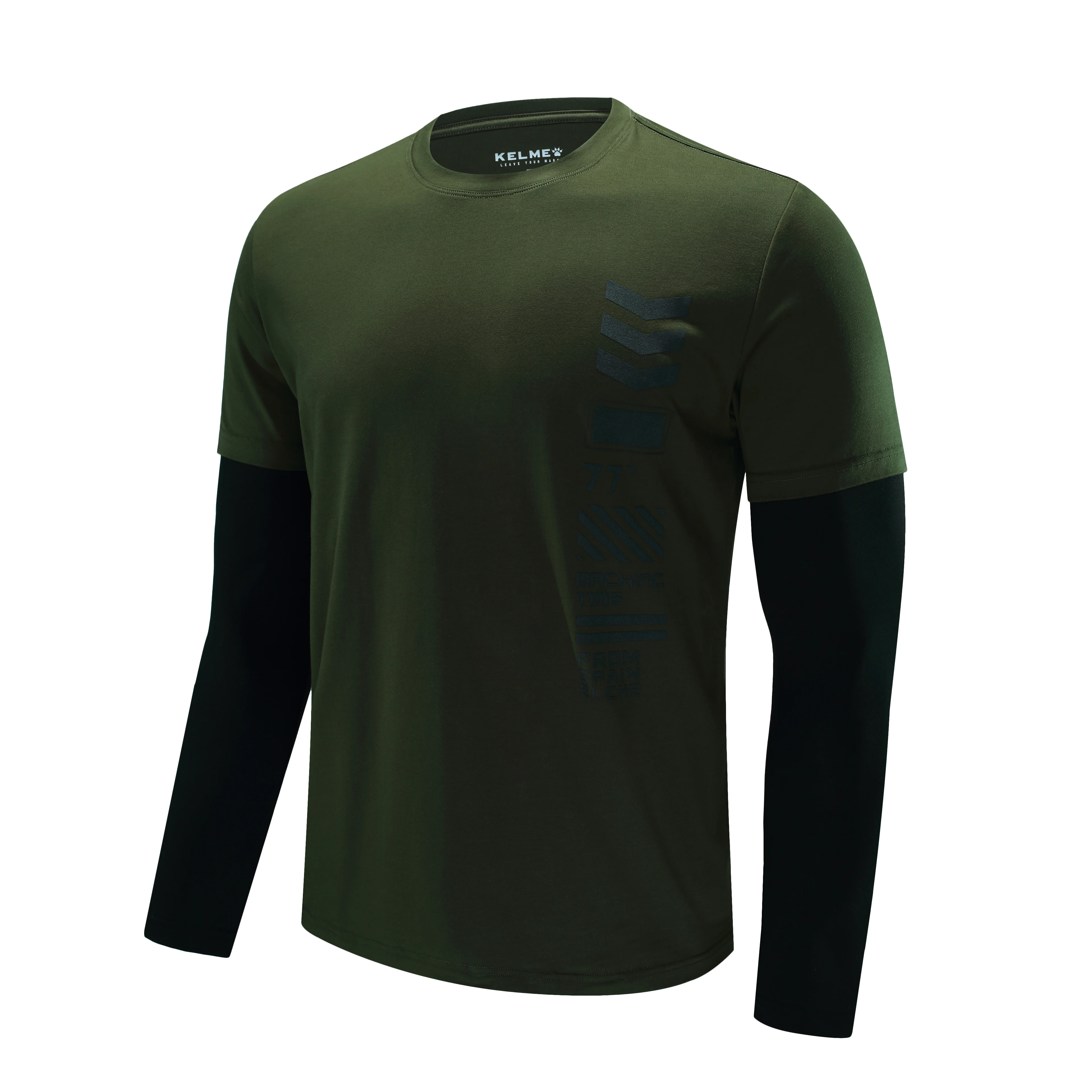 Мужская футболка с имитацией двух слоев KELME Весенняя модная Лоскутная