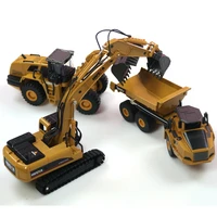 3pcsset huina 150 dump truck excavator wheel loader diecast metal model construction vehicle toys for boys gift car collection