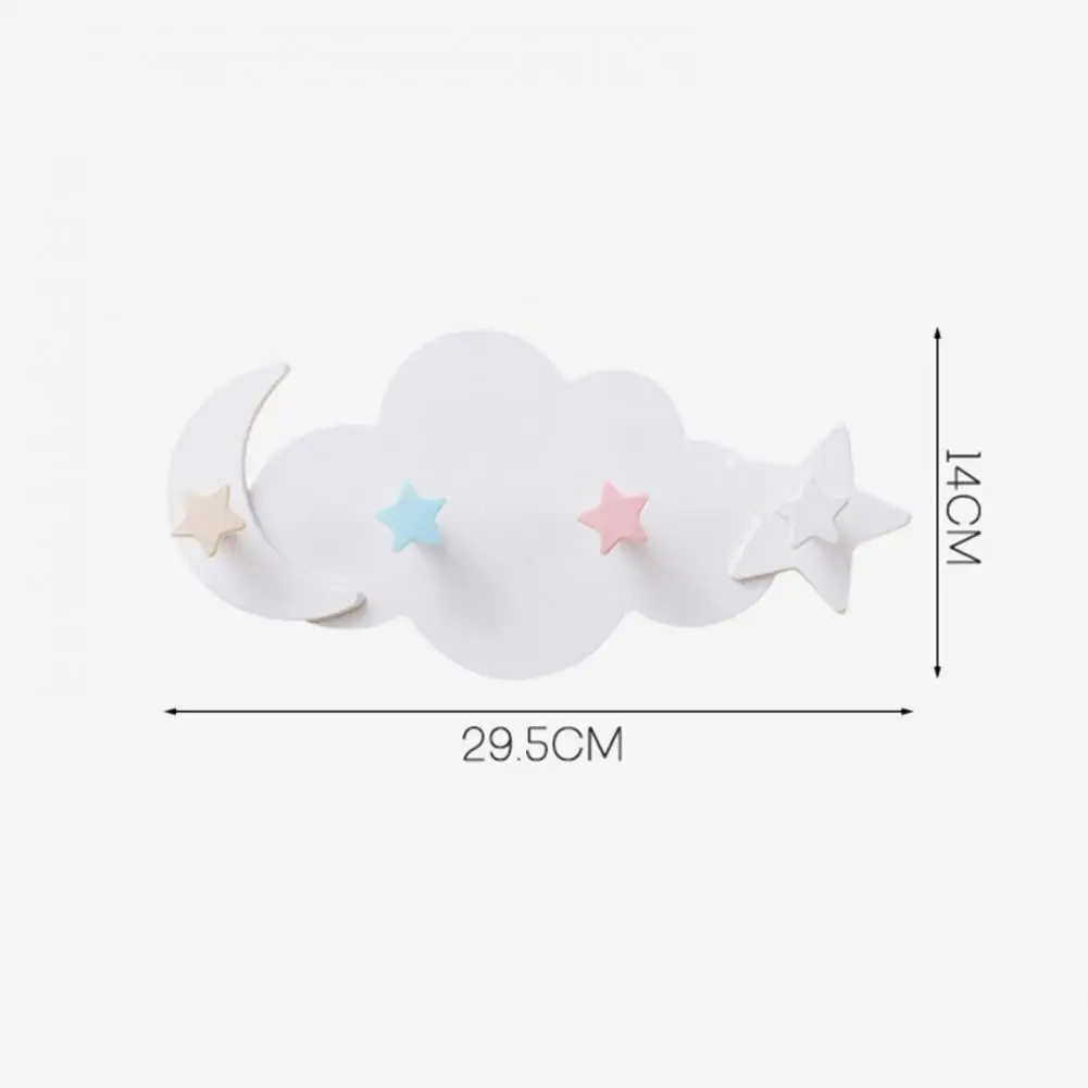 

50%HOTWall Hook Hanger Cloud Shape Multi-purpose Plastic Star Design Hanger with 4 Hooks for Living Room